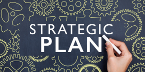 Drawing of gears with strategic plan label